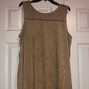 Tan Faux Suede Tank